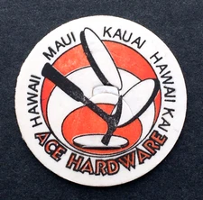Ace Hardware Store Hawaii Pog Milk Cap Maui Kauai Vintage Game Piece Advertising