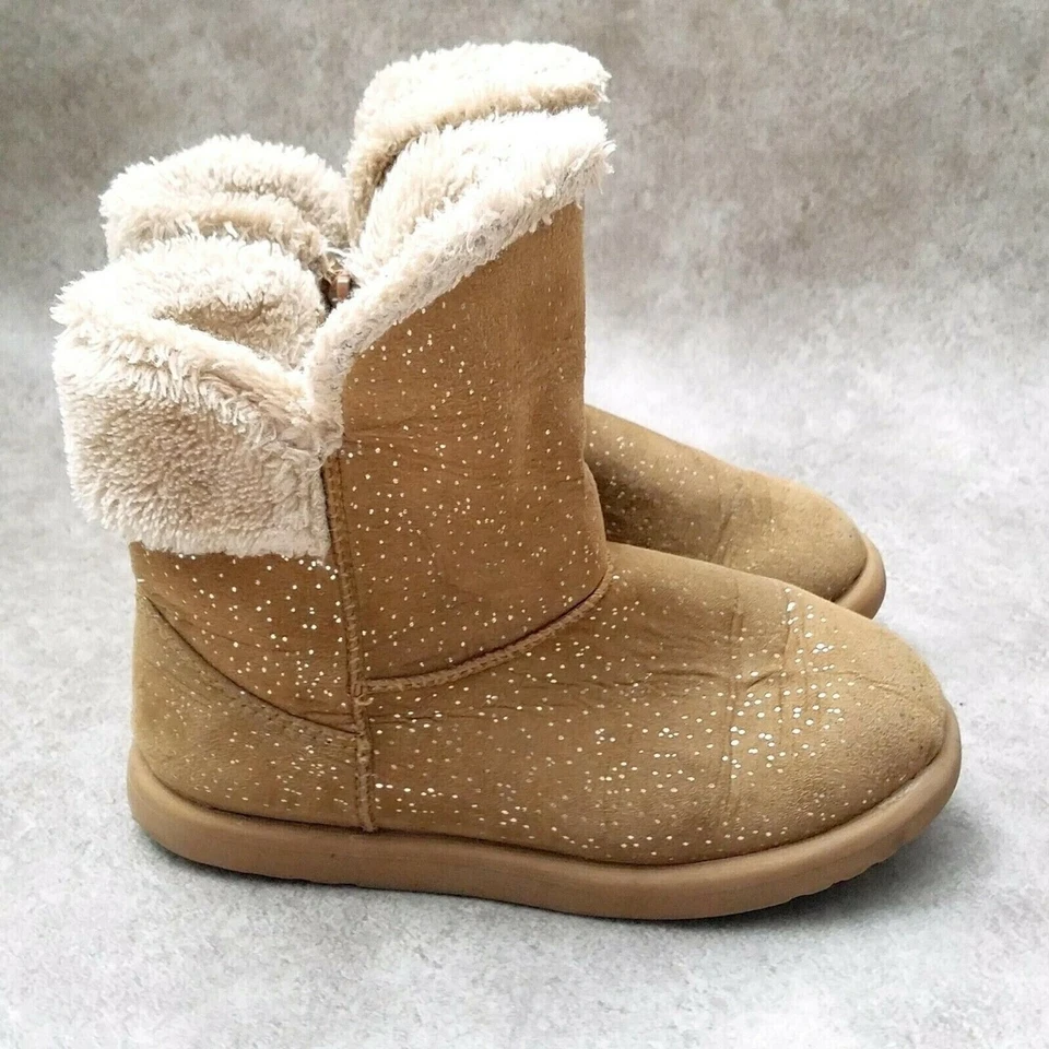 Roebuck & Co Girls Mandy 66702 Sz 1 M Brown Cozy Glitter Boots - Image 4 of 4