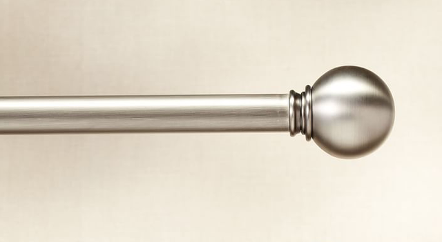 New Pottery Barn 1 Cast Iron Pewter Rod Finial Ball Hardware