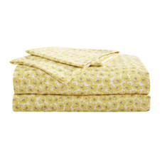 Sunflower Field 4-Pcs Yellow Microfiber Queen Sheet Set