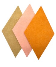 Acoustic Wall Panels 9-Pack Pink Beige Orange Decor Rhombus w/ Spacer 17 x 10