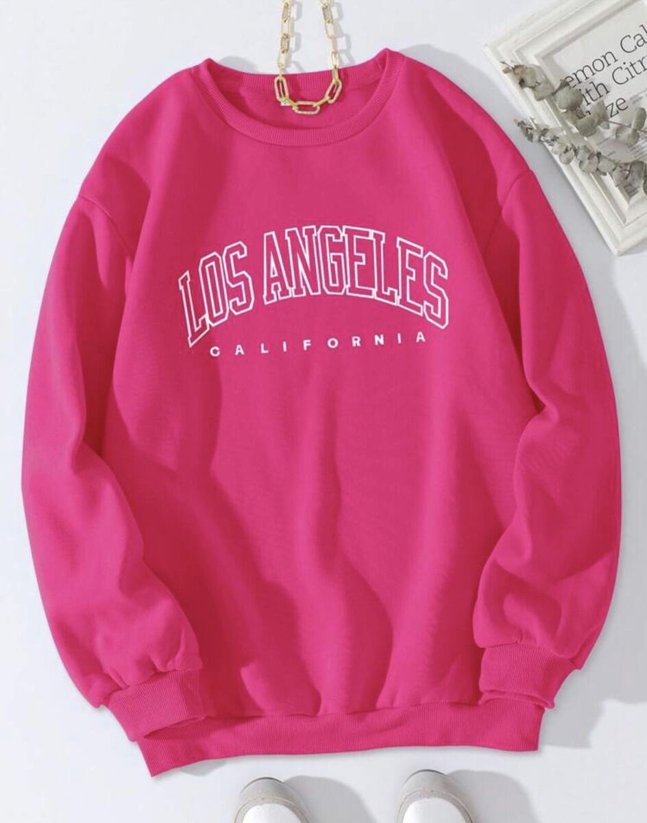 Los Angeles Sweatshirt Size Large Women California New Pink Los Angeles Sweatshirt Size Large Women California New Pink