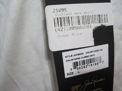 8号 Jack Nicklaus Mens Large white Navy pink Golf Polo Shirt Sailfish