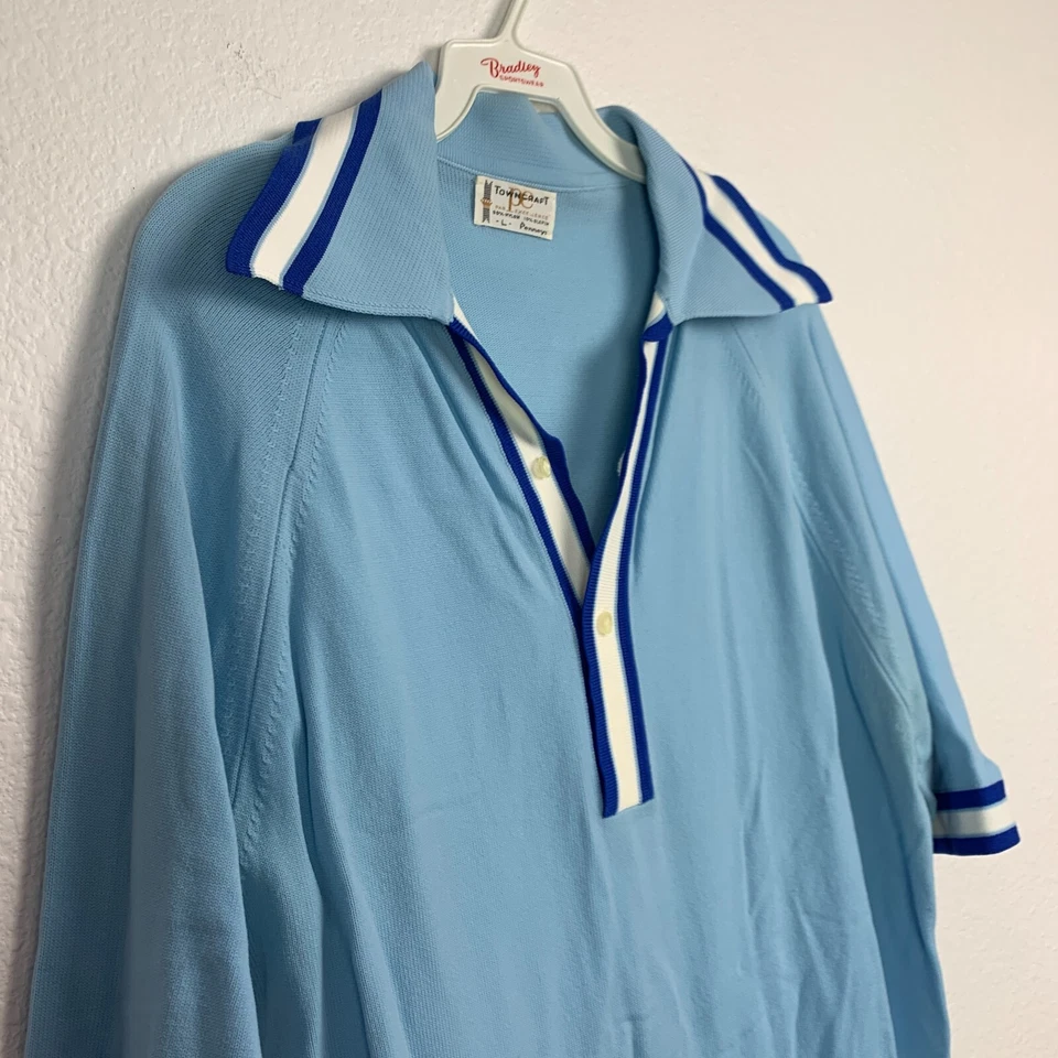 Camisa Polo Rockabilly Vintage Años 60 Towncraft Penneys Olefin Disco Grande Foto 2 de 4