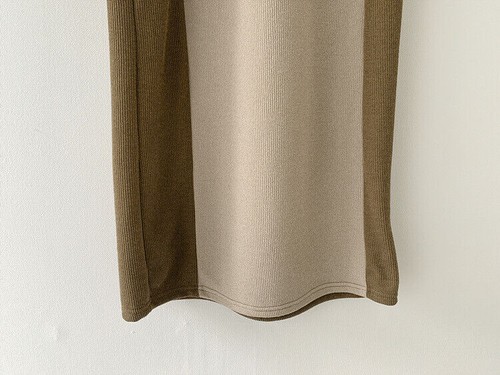 Damen gemischte Farben Patchwork Langarm Rundhals Gürtel Slim Fit Strickkleid - Bild 7 von 12