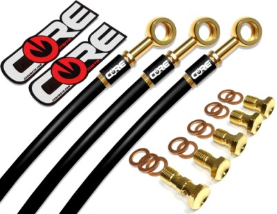 COREMOTO 24K GOLD PLATED NON ABS BRAKE LINE KIT FITS KAWASAKI Z1000 2010-2013