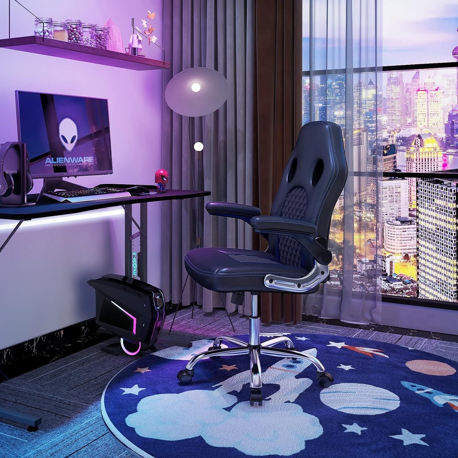 PU Leather Executive Swivel Computer Desk and ChairGaming Office Chair