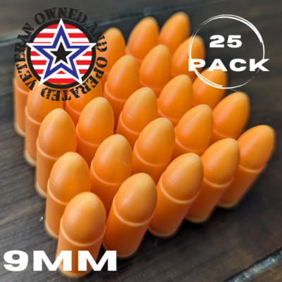 9mm Dummy Rounds, Snap Caps -- For Training **Made in USA (25 pack)