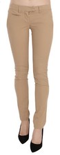 DONDUP Pants Cotton Beige Low Waist Skinny Formal Trouser s. W26 RRP 450