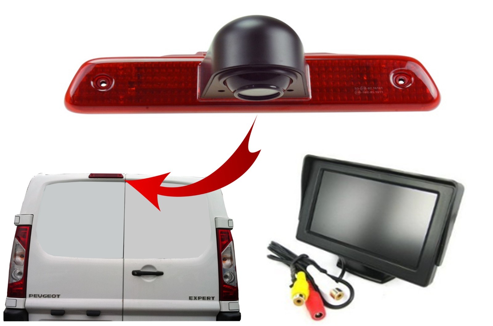 Peugeot Expert Van 2007 - 2016 Rear Reversing Reverse Camera and Dash Monitor