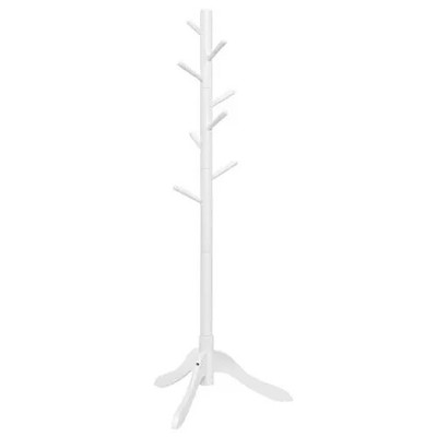 VASAGLE Coat Rack Free Standing, Solid Wood Coat Stand, Hall Coat Tree with 8 Ho