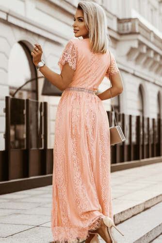 Maxi vestido de encaje rosa azul Fill Your Heart