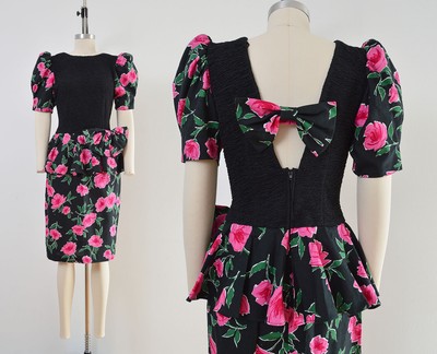 80s puff sleeve dress