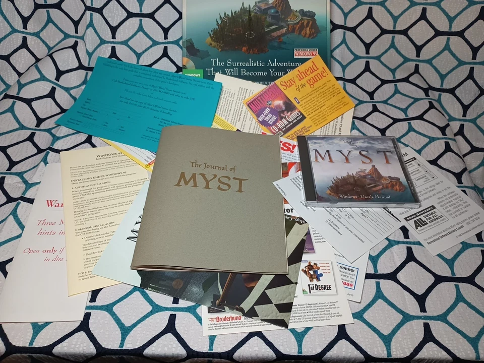 Myst - 1st Print Windows Release - Factory Sealed - Big Box PC - 1994 Brøderbund - Image 3 of 4