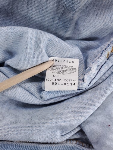 Levi's 501 VTG 90s Jeans Light Blue Mens 38 x 32 (37 x 31.5 Actual) - Picture 4 of 7
