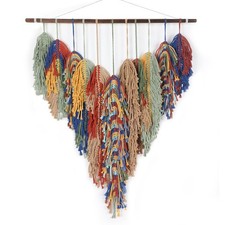 Macrame Wall Hanging Decor, Large Boho Wall Decor, Macrame Feather Wall Hangi...