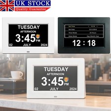 Digital Alarm Clock LCD Calendar Day Date Memory Loss Dementia Elderly reminder