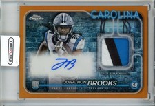 2024 Topps Chrome Jonathon Brooks Rookie Patch Auto Orange Refractors /25