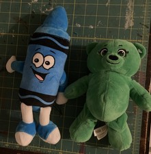 2023 Crayola Crayon Plush Character Cerulean Blue And Green Bear Toy Hallmark