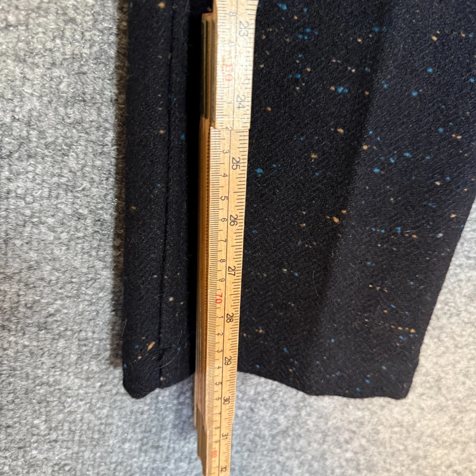 Calça de malha Taylor Stitch Pans masculina 30 preta mistura de lã tweed botão salpicado - Imagem 4 de 4