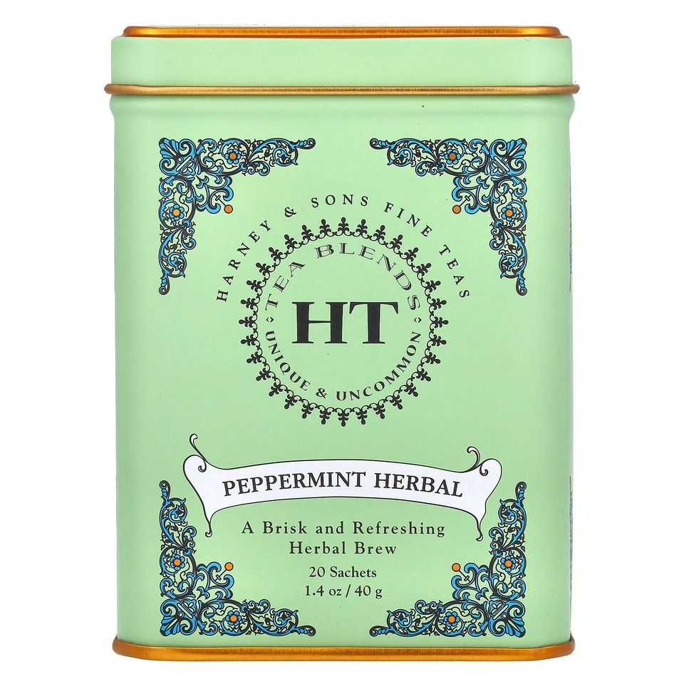 HT Tea Blends, Peppermint Herbal, Caffeine Free, 20 Sachets, 1.4 oz (40 g)
