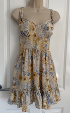 CIDER Floral Bustier Mini Dress Small Cottagecore Bustier Ruffle Hem Sundress