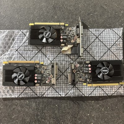 Lot of 3 MSI NVIDIA GT 710 2GD3 LP 2GB DDR3 PCI Low Profile Graphics Card