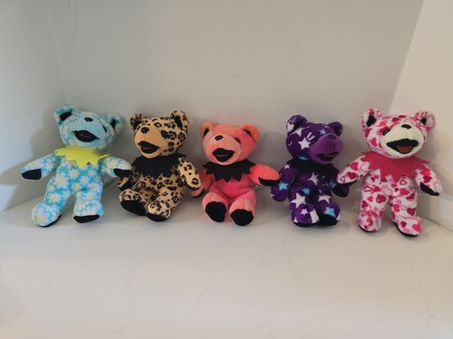 VTG Grateful Dead Bean Bear 5" Cubs LOT OF 5 Lil Daisy Del Sugar Liquid Blue