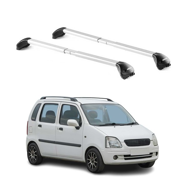 DachträGer GrundtäGer FüR Opel Agila 2000-2007 5 TüR 100Kg Alu Silber 2 Tlg ABE-image