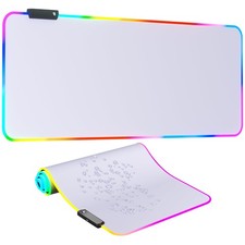 RGB Mousepad Led Mouse Pad, Large 19.7L x 31.5W inches, White