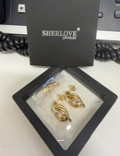 Trendy Gold Plated Knot Earrings for Women Chunky Statement Drop Dangle Earrings