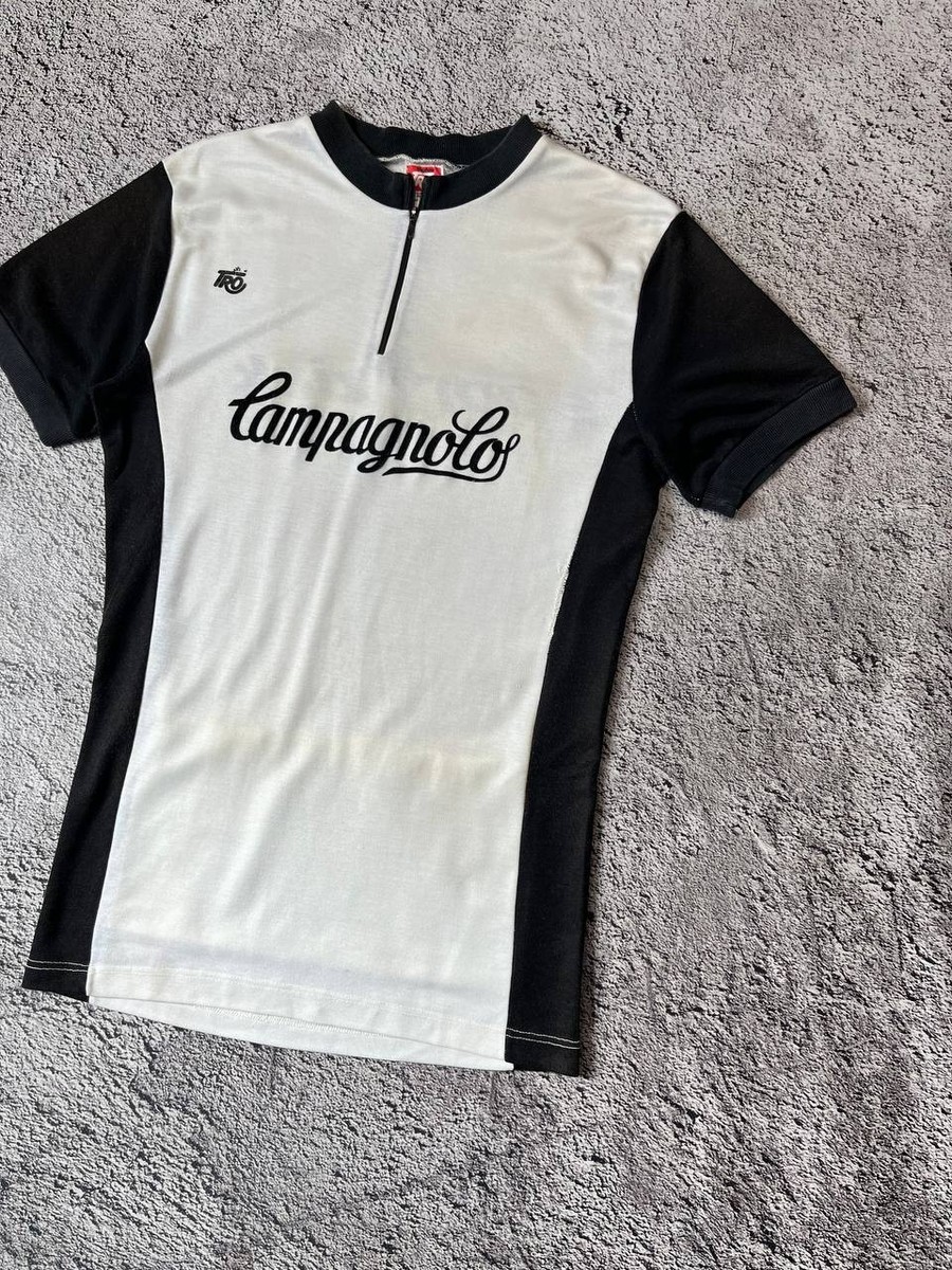 Campagnolo Cycling Jersey Mens Black White Vintage Size L | eBay
