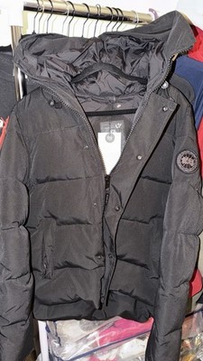 Canada Goose Black Down Puffer Jacket Logo Zip/Snap Short Size L/G