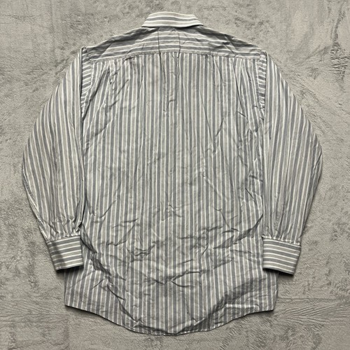 Burberrys Of London Dress Shirt Mens 16/33 Large Blue Striped Cotton USA Made - Picture 6 of 8