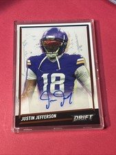 2025 Pulse Drift NFL Justin Jefferson On Card Auto 11/37 WR Min Vikings Rare 🔥