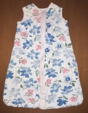 Burt  s Bee Baby Infant Girl Floral Zip Padded Sleeper Wearable Blanket 0-6 Month