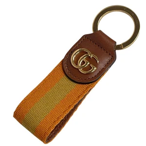 Gucci Porte clés Accessoires Gg Bag Charm Sangle Orange Jaune Marron Homme Poj310