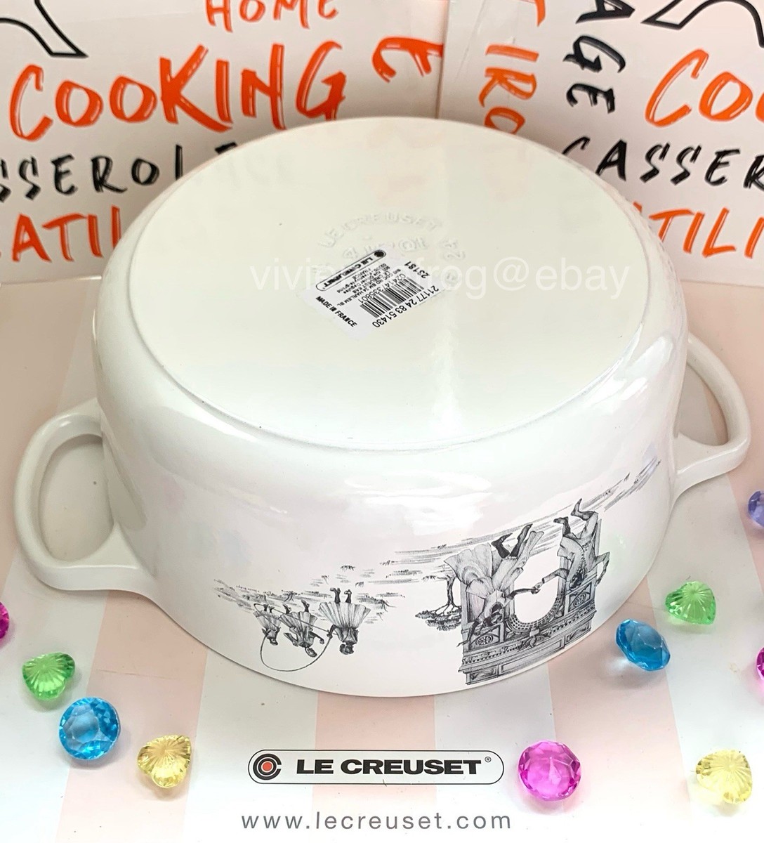 LE CREUSET SHEILA BRIDGES HARLEM TOILE DE JOUY COLLECTION DUTCH