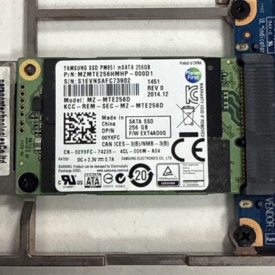 Samsung PM851 MZ-MTE256D 256GB mSATA SSD 6Gb/s MZMTE256HMHP-000D1 Tested