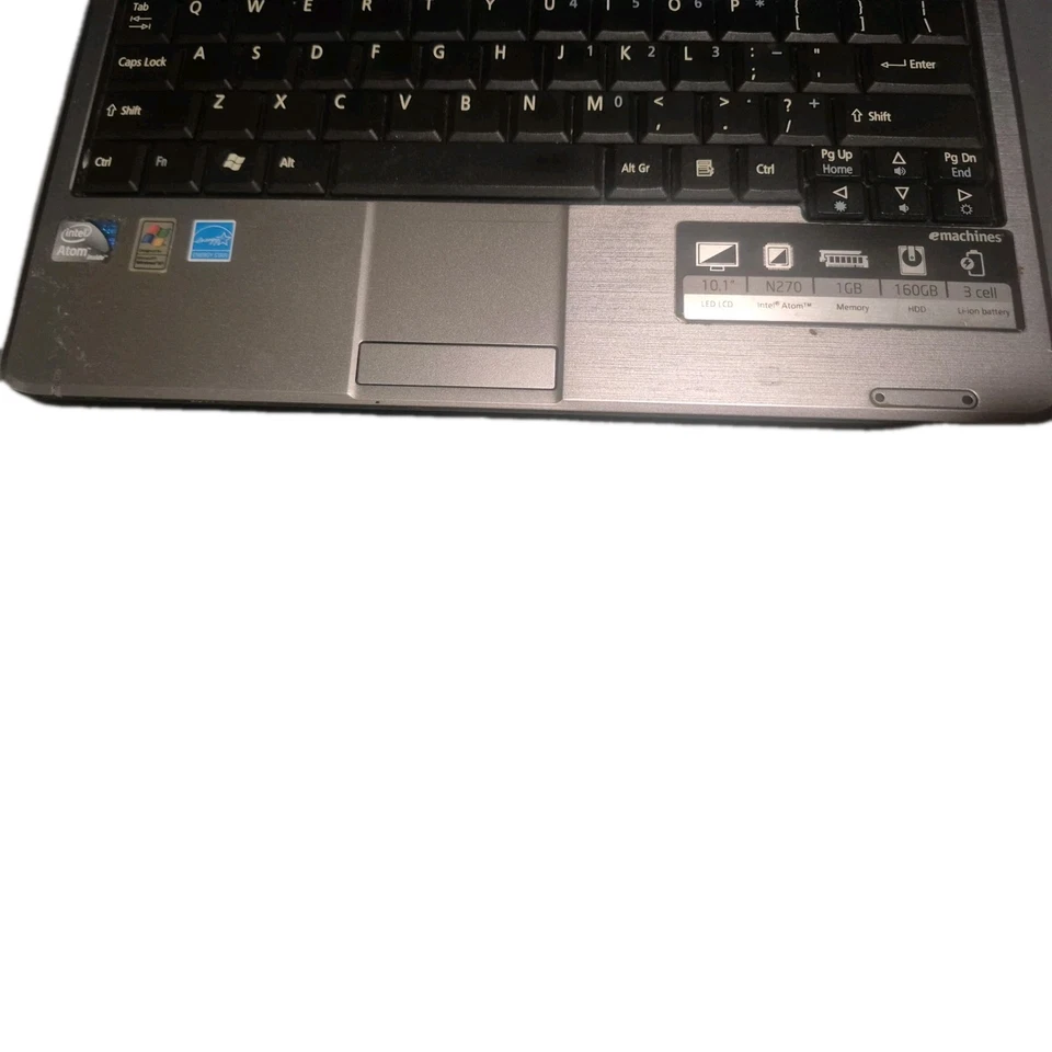 eMachines eM250 Intel Atom N270 1.6GHz 160GB HDD 1GB RAM *No Battery No Charger* - Image 3 of 4