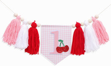 Cherry 1St Birthday High Chair Banner - Sweet One First Birthday Decorations for