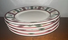 Set of 4 Pfaltzgraff Snow Bear Wreath Salad Plates  8 inches