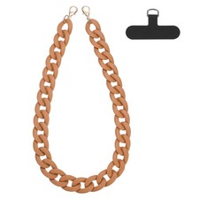Phone Wrist Strap, 24" Acrylic Cellphone Chain with Tether Tab, Brown