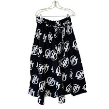 Womens Maxi Skirt One Size African Stars Black Pockets Full Elastic Waist Skirts