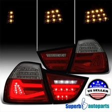 For 2009-2011 BMW E90 3-Series Red Smoke Full LED Tail lights Sequential Turn