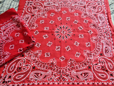 Lot of 2 Vtg 100% Cotton Red Hav A Hank Bandana RN 15187 Made In U.S.A. 20''Sq