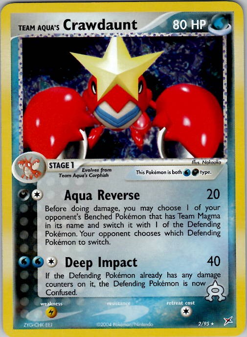 Team Aqua's Crawdaunt - Holo Rare Team Magma vs Team Aqua 2/95 LP/NM