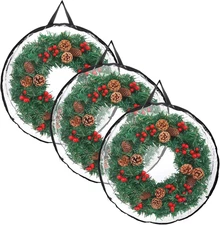 Kokone Wreath Storage Organizer for Door 3 Pack Clear Christamas Wreath Storage
