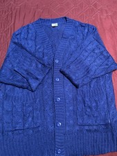 LuLaRoe Lucille Women  s Large Solid Blue Cardigan Long Sleeve Sweater New