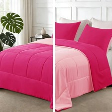 Gorgeous Hot Pink Full Comforter Set - Soft, Warm  Elegant 3-Piece Design